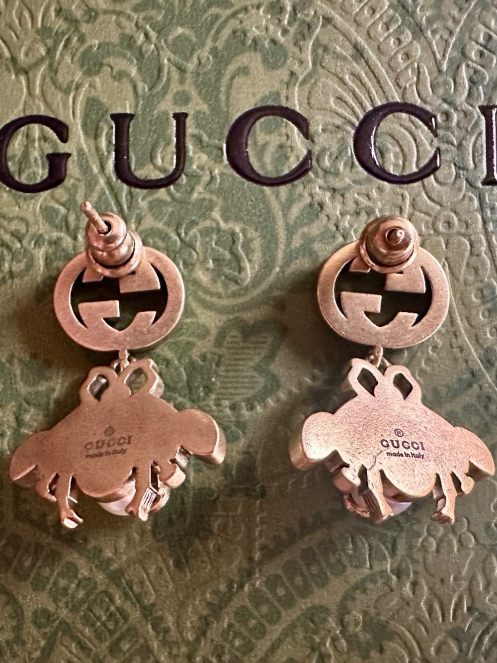 Jewelry, Gucci Bee Earrings 2 pairs Dangle and Non-Dangle with Posts - Picture 2 of 8